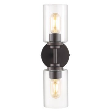 Cera Farmhouse Industrial Iron Cylinder LED Sconce - JONATHAN Y
